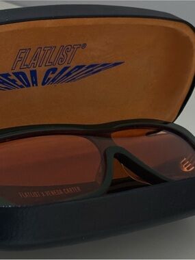 Flatlist x Veneda Carter Disco Sunglasses – Army Green / Orange Lens BNIB